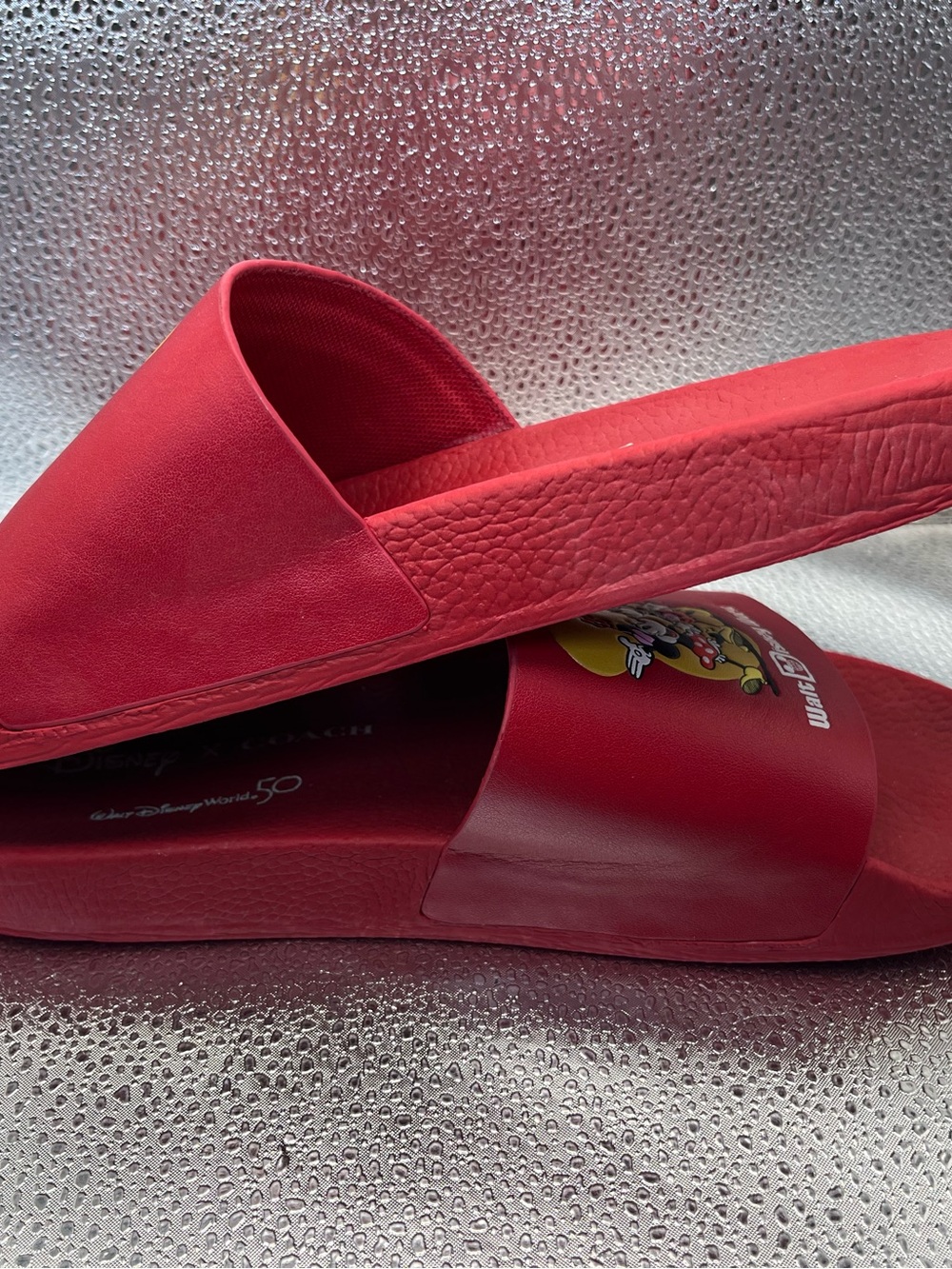 COACH X Disney Mickey/Minnie Slide RED Walt Disney World 50th Anniversary size 8 - Picture 8 of 10